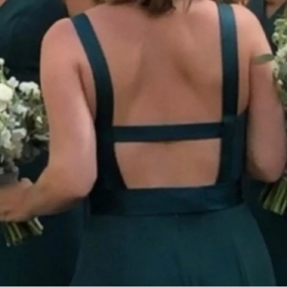 David's Bridal Deep Green Maxi Dress - Picture 2 of 12